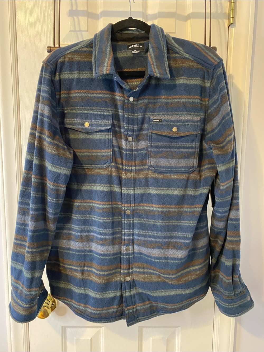NWT O'Neill Men's Caruso Stripe Cord Shirt, sz. M, fleece